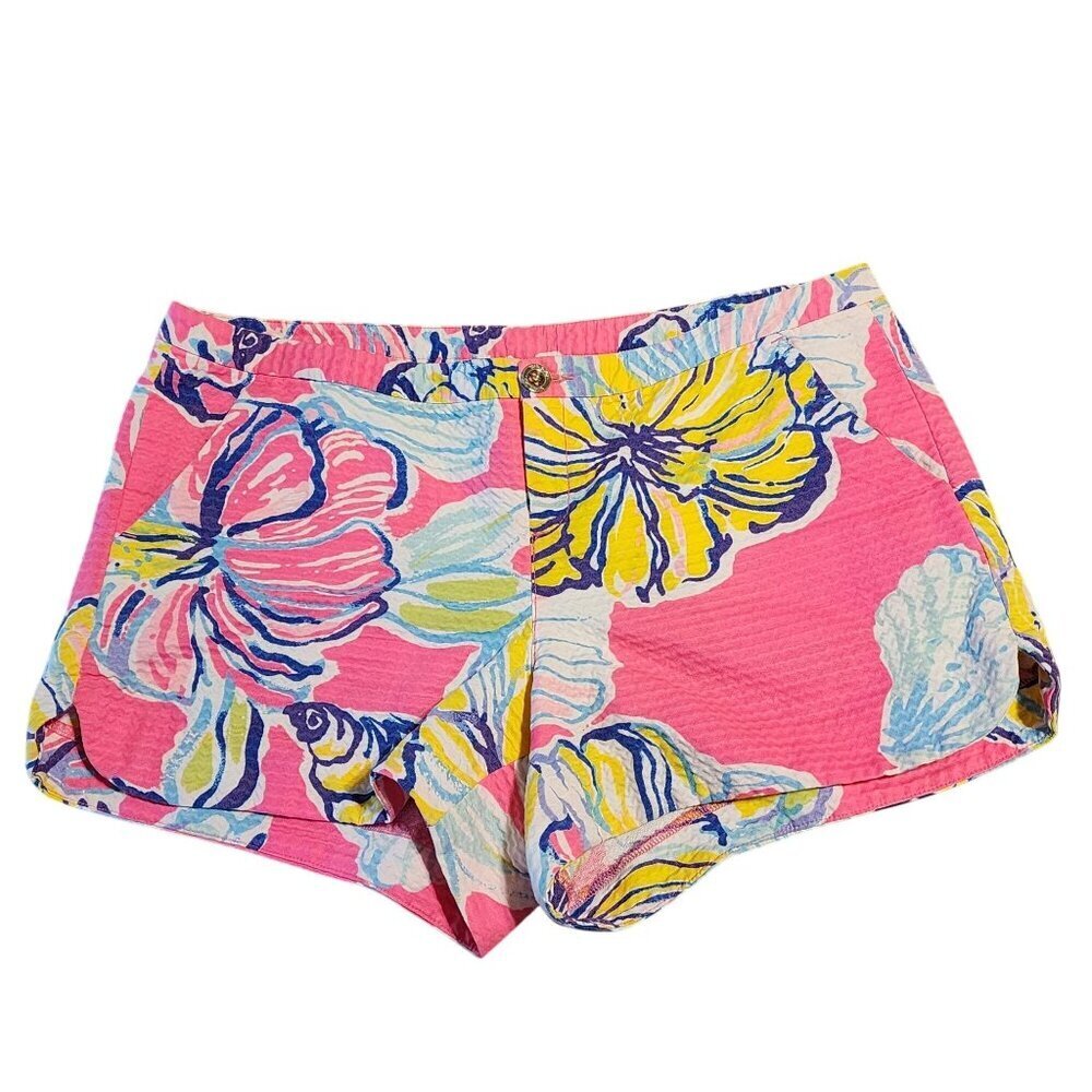 Lilly Pulitzer Adie Shorts sz 8 women Swept by Tides Pink floral
